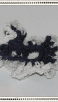 Navy & White Flower Scrunchie