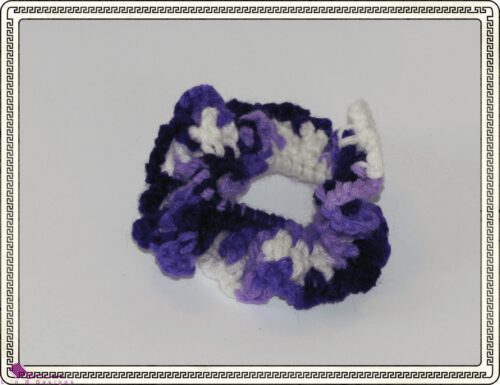 Purple & White Flower Scrunchie