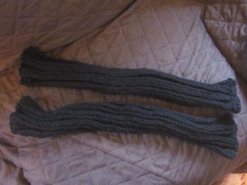 Black Rib Knitted Leg Warmers