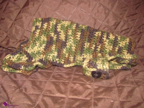 Crocheted Camo Dog Sweater