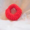 Hot Red Hand Knitted Scrunchie