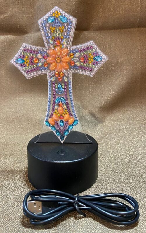 Mosaic Diamond Seven Colors Cross Lamp