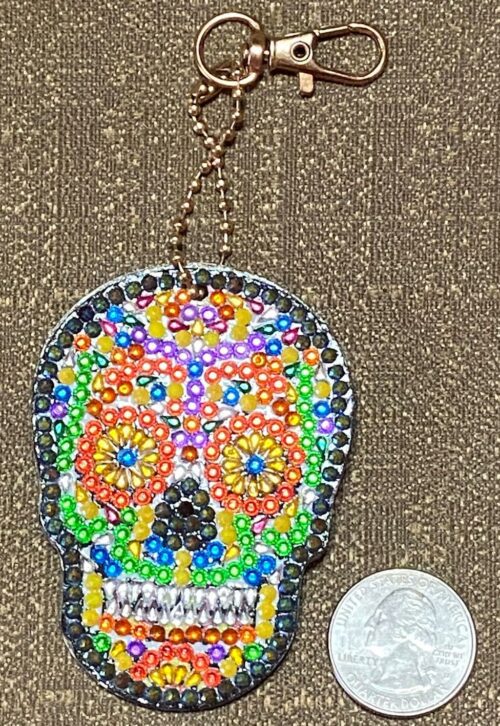 Skull Crystal Rhinestone Keychain #4