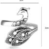 Peacock Open Finger Ring – Adjustable Braided