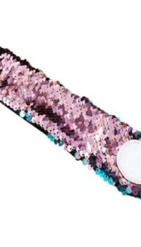The Coral Palms® Mermaid Medallion Sequin Cuff Bracelet - Aqua/Blush - CLOSEOUT