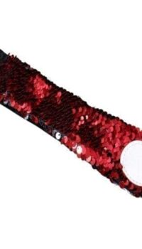 The Coral Palms® Mermaid Medallion Sequin Cuff Bracelet - Red/Silver - CLOSEOUT