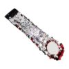 The Coral Palms® Mermaid Medallion Sequin Cuff Bracelet - Red/Silver - CLOSEOUT