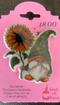 Sunflower Gnome Pin